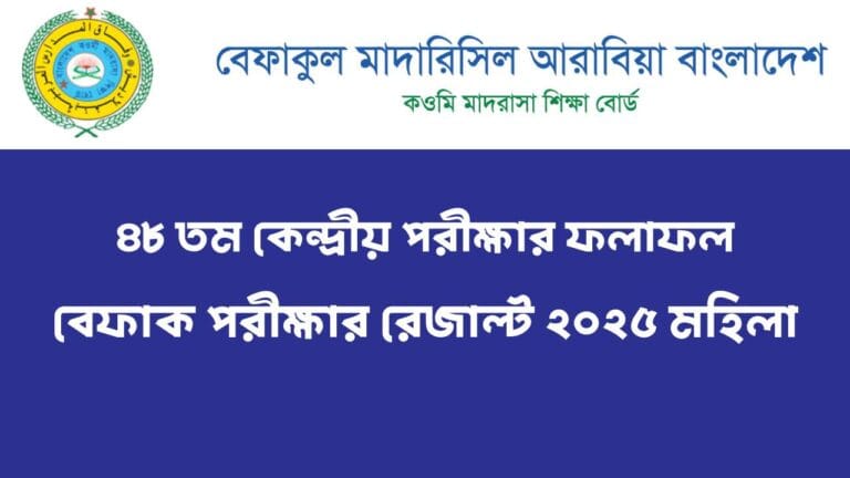 বেফাক পরীক্ষার রেজাল্ট মহিলা