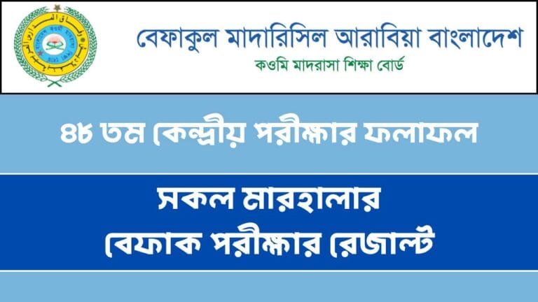 ৪৮ তম বেফাক পরীক্ষার রেজাল্ট